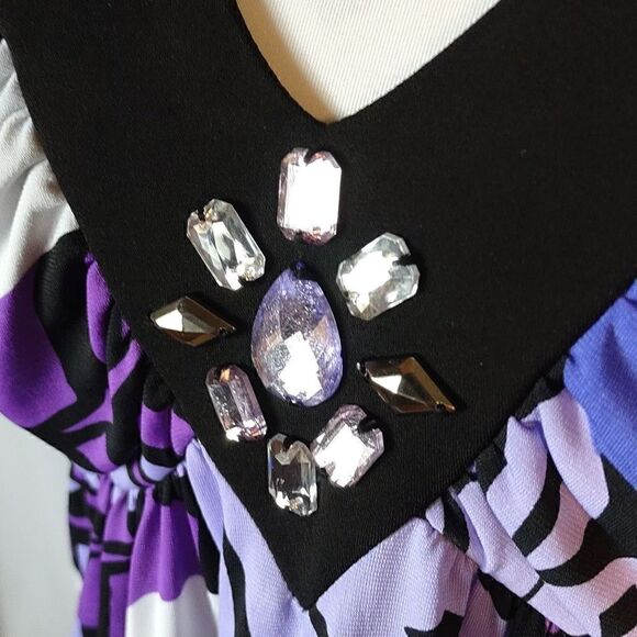 BCX Beaded Hawaiian Mini Halter Dress - Picture 3 of 9